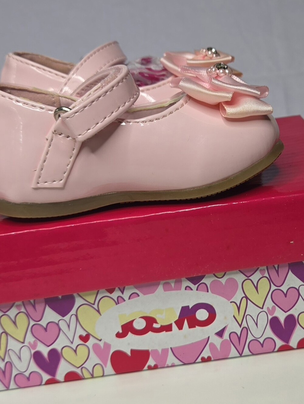 NIB Josmo Pink Patent Mary Jane Bow Dress Shoes Infant Size 2